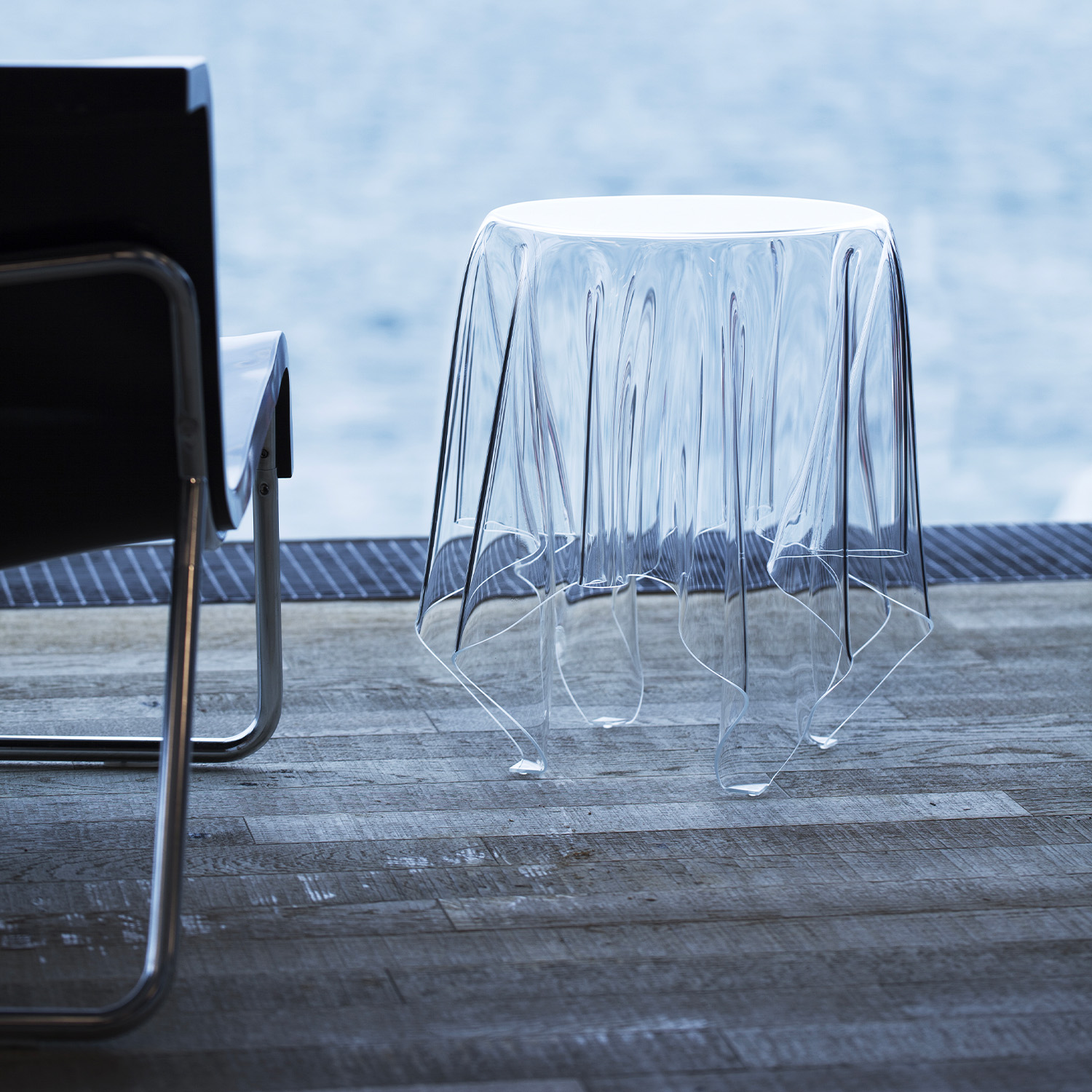A tablecloth with no table underneath.